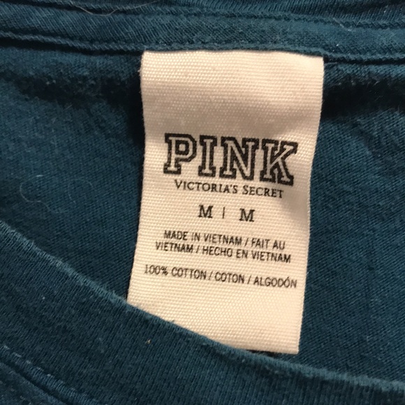 VS pink long sleeve blue t-shirt with pocket. Size medium - Picture 4 of 4